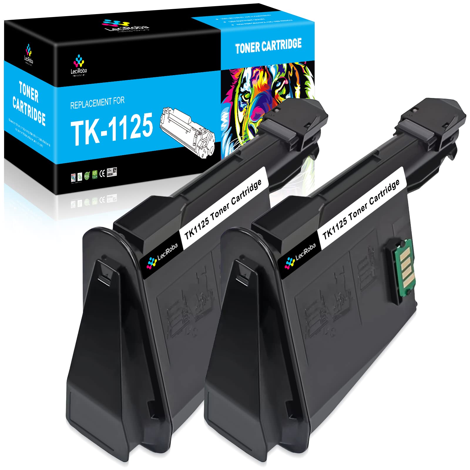 LeciRoba TK-1125 Toner Cartridges Replacement for TK-1125 TK1125 Toner,for Kyocera FS 1061 DN FS-1325 MFP 1T02 M70NL TK1125/TK-1125 TK 1125 Series printers (2-Black)