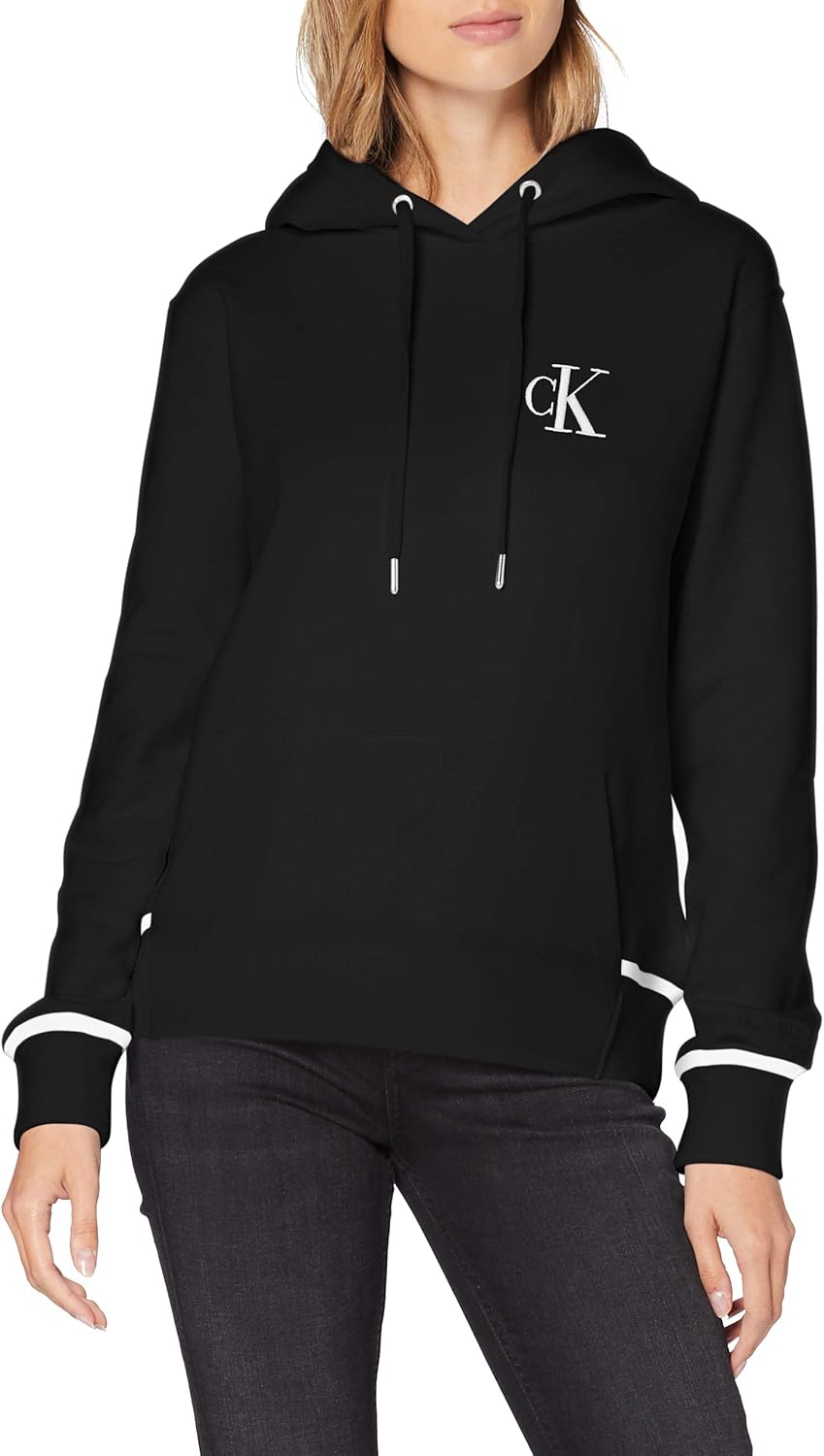 Calvin Klein Jeans Vrouwen Ck borduurwerk Tipping Hoodie Sweater Amazon.nl