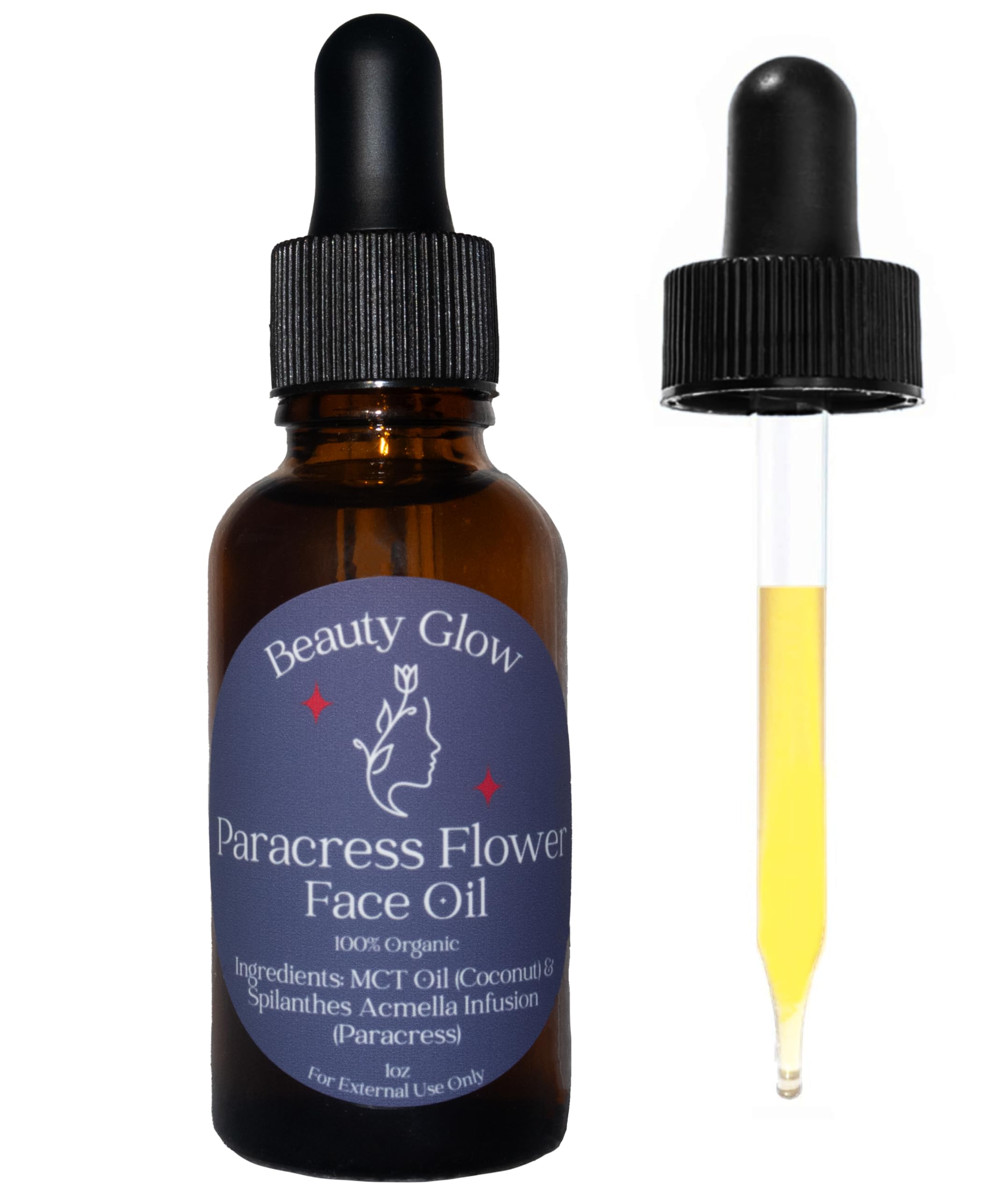 Photo 1 of 100% Organic Paracress Flower Spilanthes Facial Oil Serum for Face MCT Coconut Oil Infused with Paracress Spilanthes Acmella Oleracea Flowers for Anti-Aging Anti-Wrinkle Moisturizing Miracle 1 Fl Oz