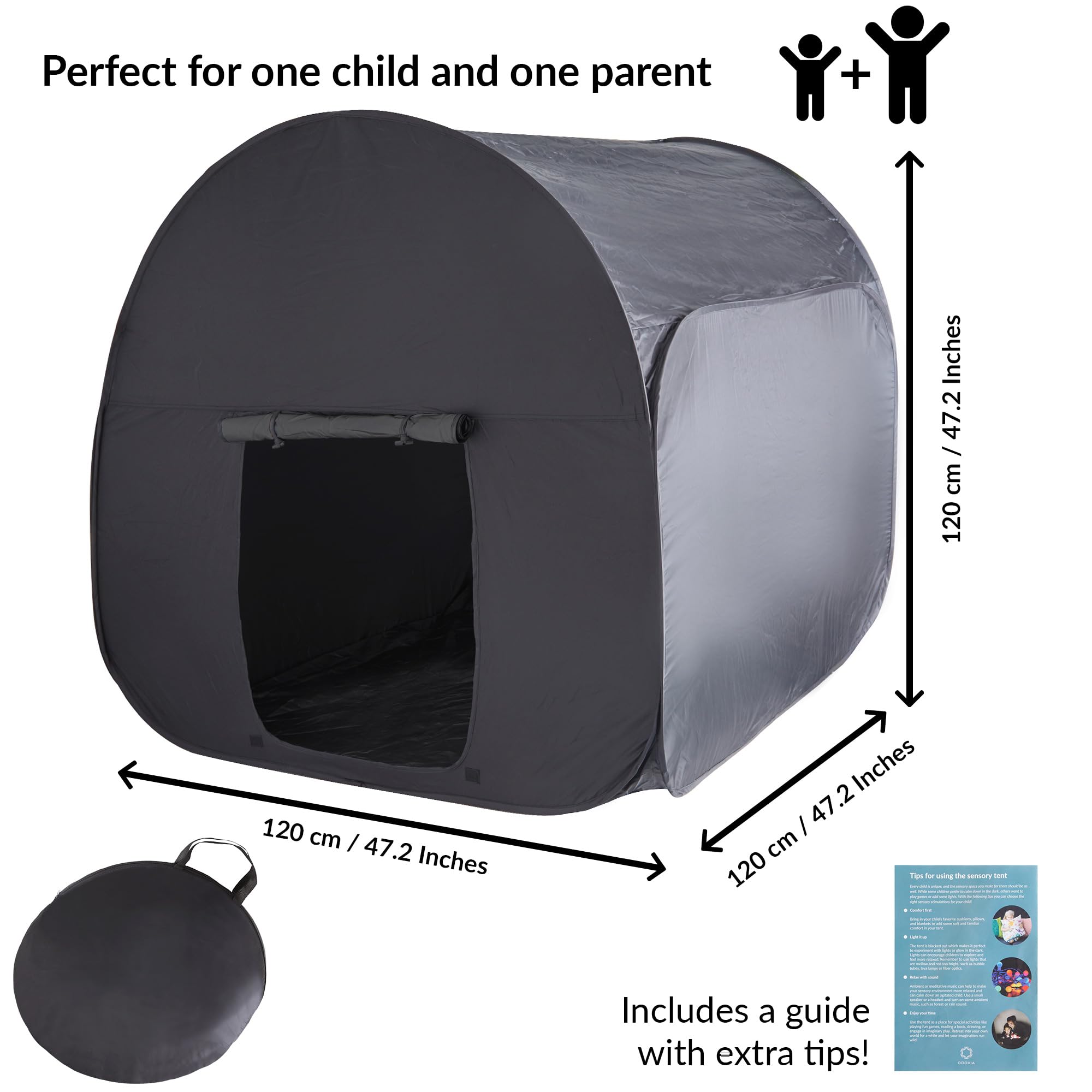 Sensory Tent for Kids & Adults | Calming Hideout & Cozy Pop-Up Blackout Sensory Tent for Autism & Anxiety | Autism Space for Calm Corners, Therapy & Relaxation | Double