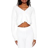 Forever 21 Womens Fuzzy Knit Cardigan Sweater