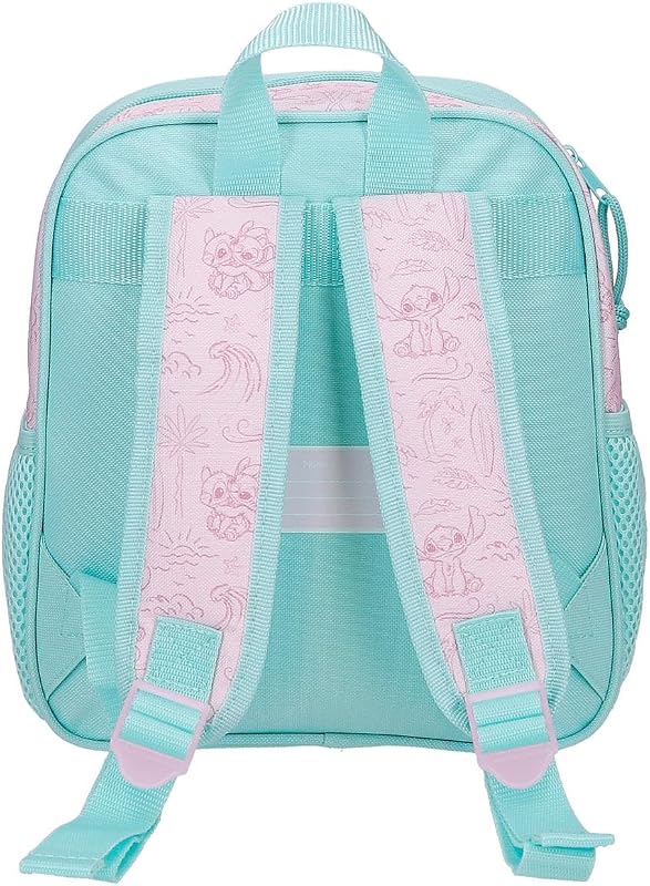 Joumma - Zaino asilo Disney Beach&Love, 23 x 25 x 10 cm, poliestere, 5,75 l, turchese e verde