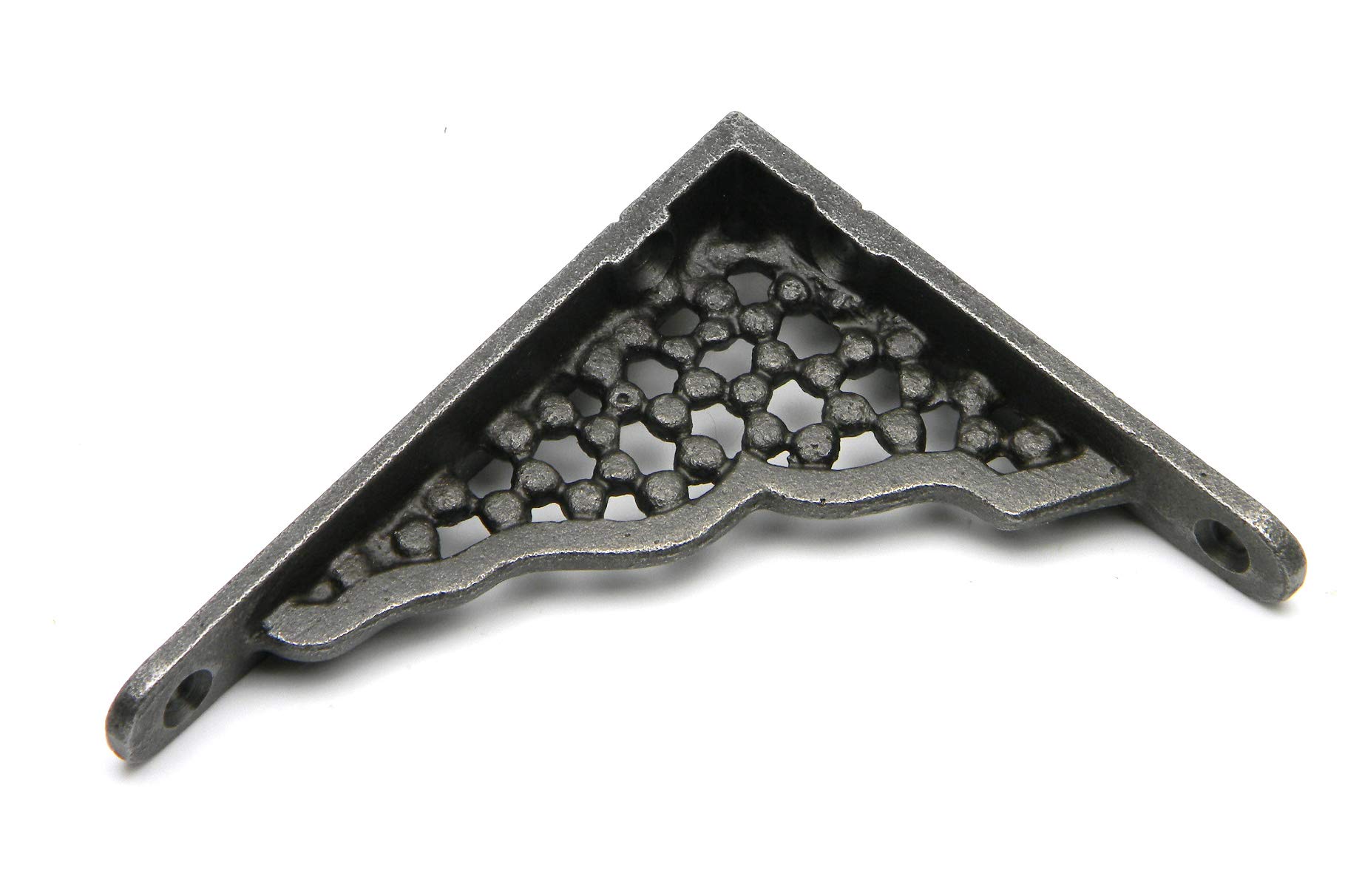 Pair of Miniature Jali Lattice Cast Iron Shelf Brackets - 100mm x 75mm / 3″ x 4″