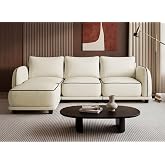 104 Inch L Shaped Modular Sectional Sofa, 4 Seater Modern Cloud Chenille Comfy Couch with Movable Ottoman &amp; 3 Back Pillows, Oversized Comfy L Shape Couch for Living Room, Bedroom, Apartment, Beige