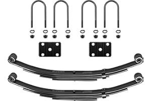 dreamdragon 1,750lbs 4 Leaf Springs & U-Bolt Kit for 3,500lbs Single Trailer Axle Suspension System