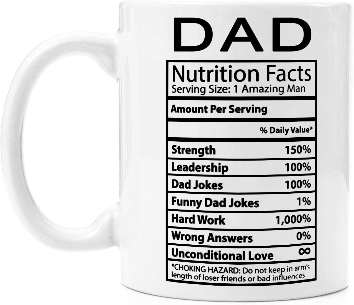 dad nutrition facts mug