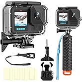 Compatible for Go Pro Hero 13 12 11 10 9 Black Waterproof Housing Case 60M/196FT Protective Underwater Diving Case Shell with