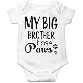 AW Fashions My Big Brother Has Paws Baby Bodysuit Funny Newborn Outfit Cut Boy Girl Infant Clothes Romper