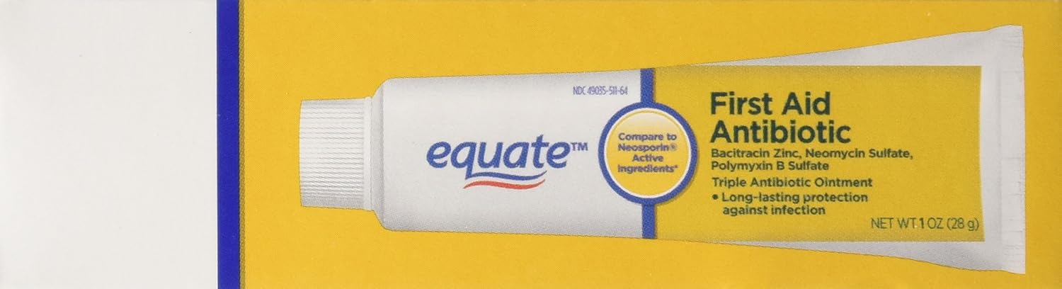 Equate Triple Antibiotic First Aid Ointment, 1 Oz Tubes (4 Tubes) [Packaging May Vary]: Health & Personal Care