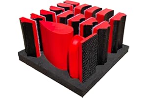 TONMP 16-Piece Contoured Profile Hand Sanding Block Set with Hook and Loop Interchangeable Assorted Shapes Interchangeable Assorted Convex & Concave Shapes for Woodworking Furniture, Auto Paint and Crafts