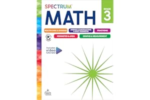 Spectrum 3rd Grade Math Workbook, Mathematics Activity Book for Kids Ages 8-9, Multiplication, Division, Fractions, Addition 