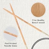 KnitPro Basix Beech Fixed Circular Needles 40in 100cm 3.00mm view 2