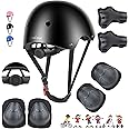 DaCool Kids Bike Helmet Set Skateboard Knee Pads - Kids Helmet Elbow Pads Wrist Guards Adjustable for 3~10yrs Girl Boy Kids Protective Gear Set for Sport Cycling Bike Roller Skating Scooter