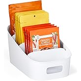YouCopia ShelfBin Packet Organizer, 4-Tier Stairstep Raised Divided Bin, BPA-Free Storage Caddy for Kitchen Pantry and Cabinet Organization, Tea Bags, Medicine, and More