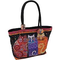 Laurel Burch Shoulder Zipper Top, 19 by 5 by 15-Inch, Feline Friends