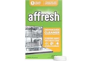 Affresh Dishwasher Cleaner, Helps Power Away Odor Causing Bacteria, Limescale, Mineral Deposits & Grime Inside Pump, Tub & Hoses, 12 Tablets, 1 Year Supply