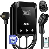 AIMILER Level 2 Electric Vehicle (EV) Charger(WiFi APP/Plug-Play), 48A, 25ft Cable ETL Certified, 240V NEMA 14-50P Plug EVSE w/ J1772 Connector EV Electric Car Charging Stations for Home Level 2