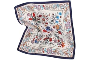 OLIVER WICKS Italian 100% Silk Pocket Square, Premium Small Batch Accessory for Men, 32x32 cm (12.5''x12.5''), One Side Print