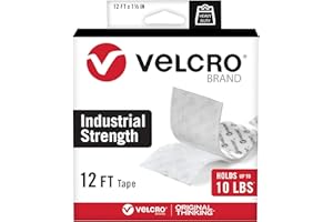 VELCRO Brand Heavy Duty Tape | 12 Foot Roll | Strong Sticky Back Adhesive Holds up to 10 lbs | Industrial Strength Fasteners 