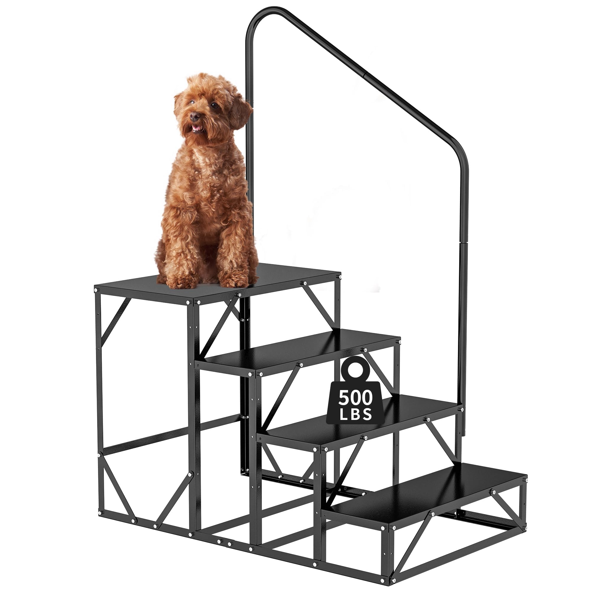 Photo 1 of YITAHOME RV Stairs with Handrail 4 Step, Outdoor Hot Tub Stair with Cuttable Anti-Slip Mats, Alloy Steel Portable RV Steps for Travel, Camper, Mobile Home, Porch, Spa