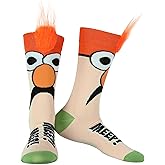 Centric Brands The Muppets Beaker Meep Meep Fuzzy Hair Adult Crew Socks