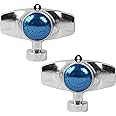 Hourleey 360 Degree Metal Spot Sprinkler, 2 Pack Circle Pattern Sprinkler with Gentle Water Flow for Small Area Yard Lawn Garden Watering, Coverage Up to 30FT (Blue)