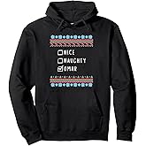 Nice, Naughty, Omar Christmas Ugly Sweater Style Pullover Hoodie