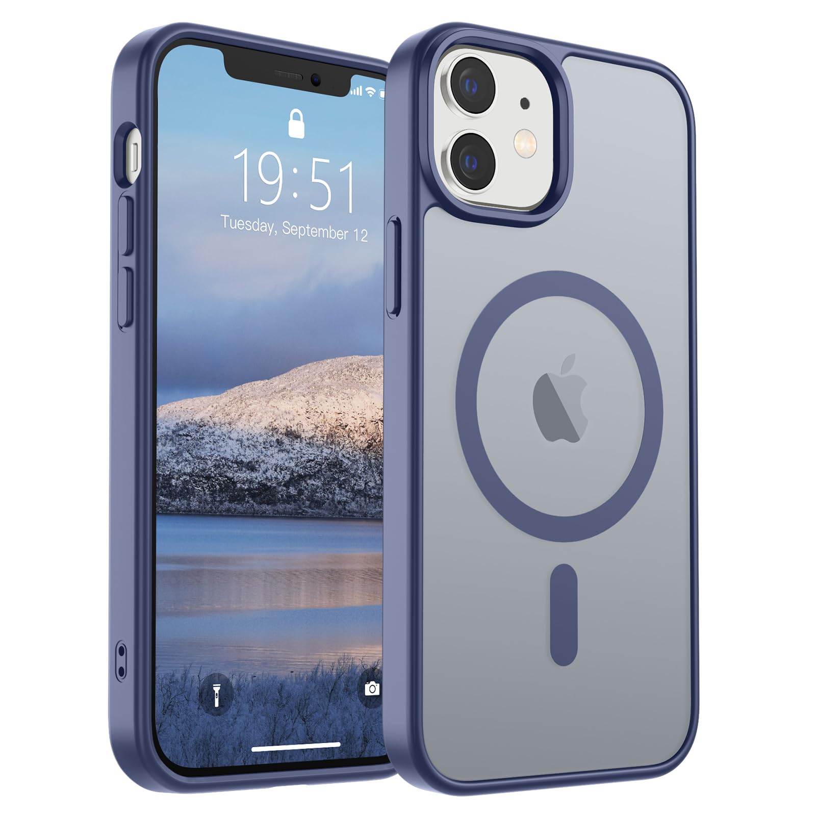Photo 1 of SUPFINE Magnetic for iPhone 12 Mini Case & iPhone 13 Mini Case (Compatible with MagSafe) (Military Grade Drop Protection) Slim Translucent Matte Shockproof Phone Cover,Lavender Gray