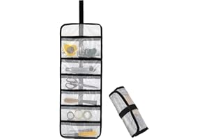 Small Roll Up Storage Bag, 6 Pockets Roll Up Tool Kit, Suitable for Mechanics, Kitchen Storage, Art Sketching, Travelling, Po