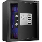 JUGREAT 83 Keys Cabinet with Sensor Light,Electronic Key Safe,Pin Code Keyless Storage Box for Keys,Secure Wall Mount Safe with 80 Key Tags