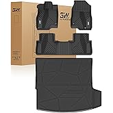 3W Floor Mats&Cargo Liner Fit Acura RDX 2019-2024 2025 2026 TPE All Weather Custom Fit Floor Liner for Acura RDX 1st and 2nd Row Full Set Car Liners Black