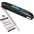 LIKEPAI Instant Read Meat Thermometer for Cooking, Fast & Precise Digital Food Thermometer with Backlight, Magnet, Calibration, and Foldable Probe for Deep Fry, BBQ, Grill, and Roast Turkey,LCD