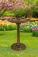 raxter Traditional Bird Bath Outdoor Free Standing Bronze Effect 50cm view 4