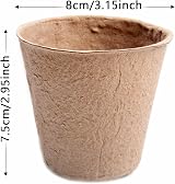 Atoke 50pk Biodegradable Seedling Pots 8cm Plant Starter Nursery Pots w/ 50 view 2