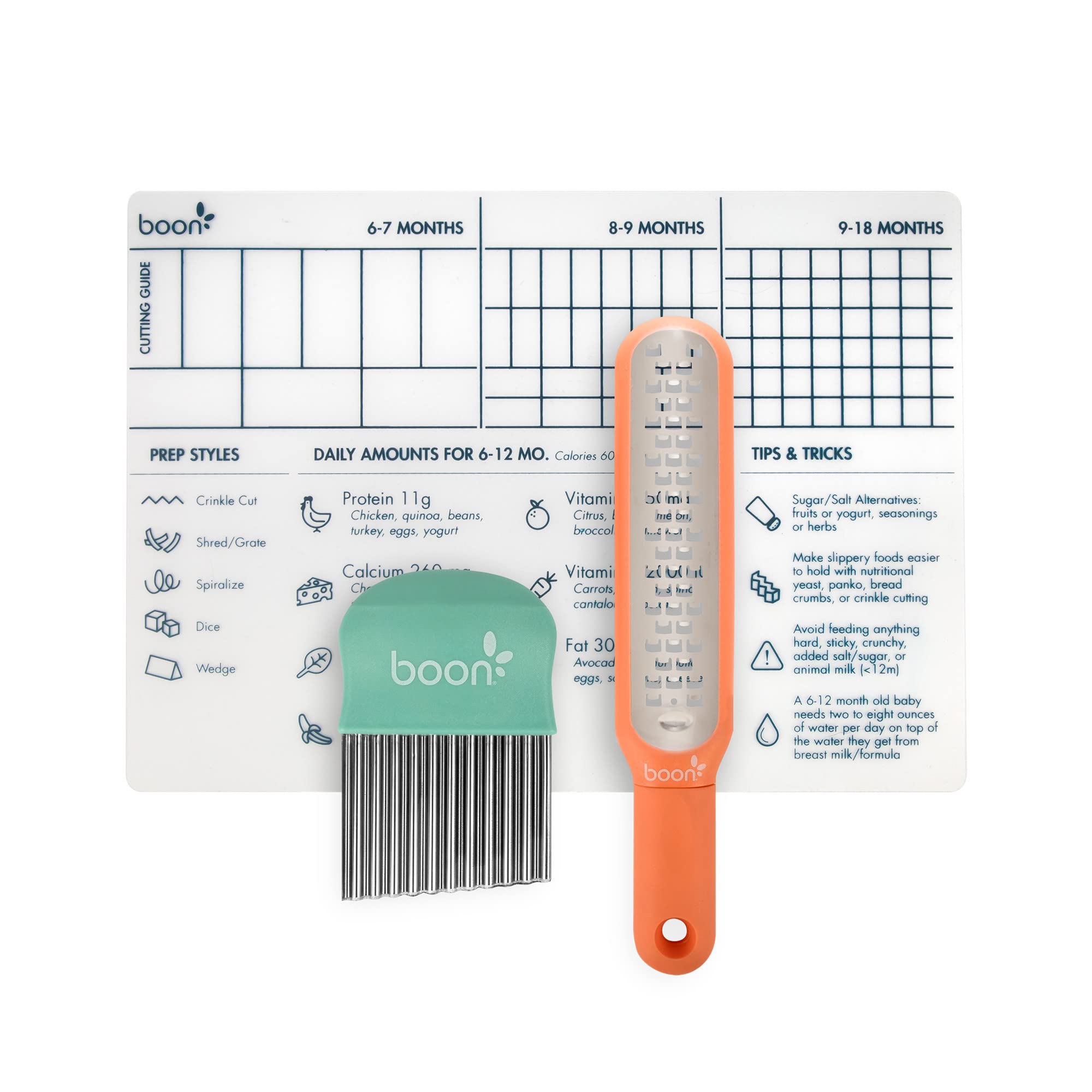 Photo 1 of Boon DIVVY Baby Solid Food Prep Starter Kit - Includes 11x14 Silicone Placemat, Grater, and Crinkle Cutter - Baby Feeding Set - Baby Food Cutting Mat for Baby Feeding Supplies - 3 Count