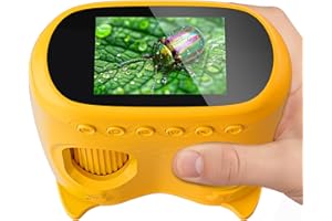 Temodu 2-in-1 Kids Microscope Telescope, 2.0" 1000X Digital Microscope for Kids, HD Portable Education Telescope for Kids Bir