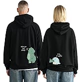KMCOJIA Lovely Dinosaur Matching Couple Hoodie,Pure Cotton Long Sleeve His & Hers Pullover Sweatshirt(Priced for 1 Hoodie)