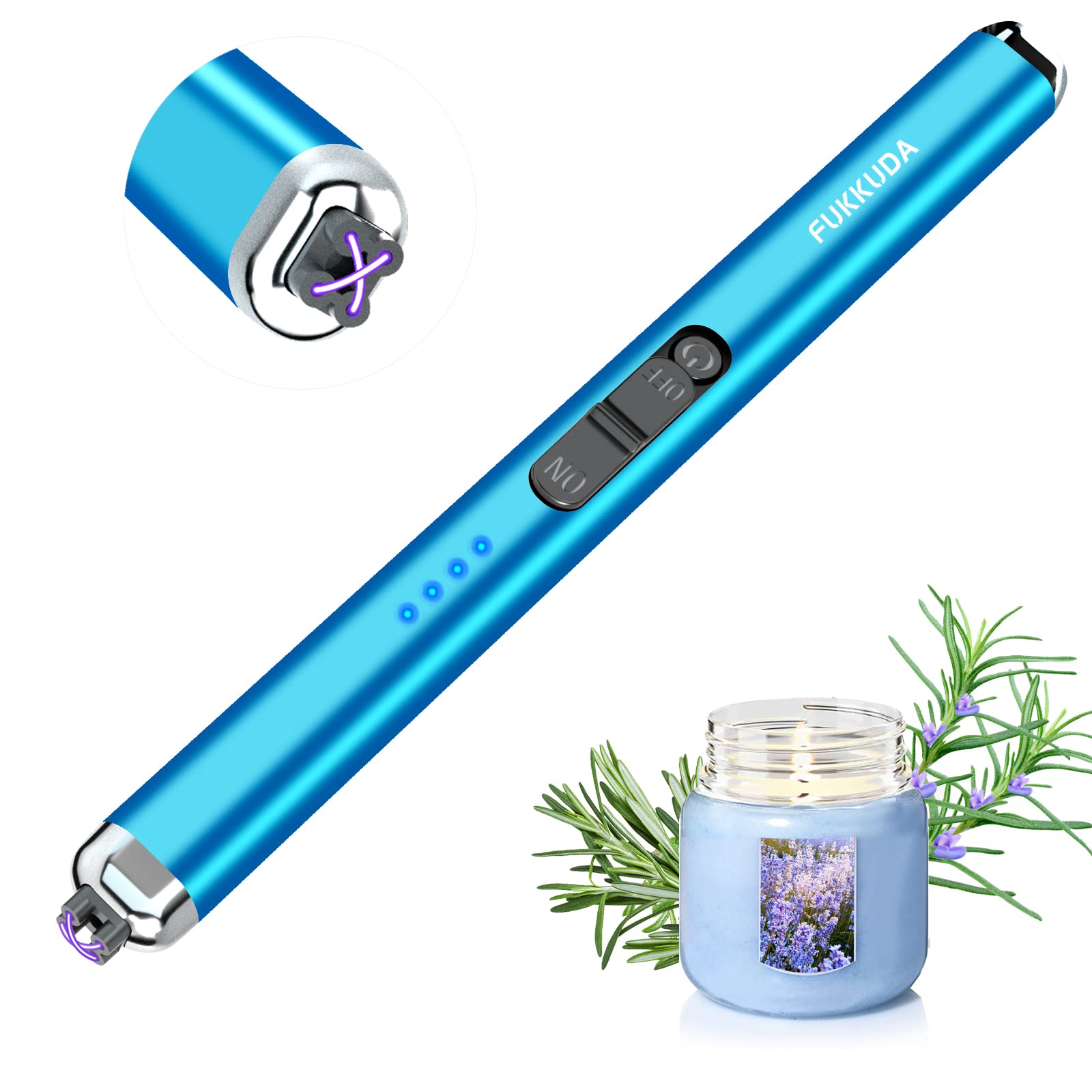 Photo 1 of ?Upgraded ? Dual Arc Electric Candle Lighter Rechargeable USB Lighter Plasma Arc Lighters for Candle (Saphhire Blue)