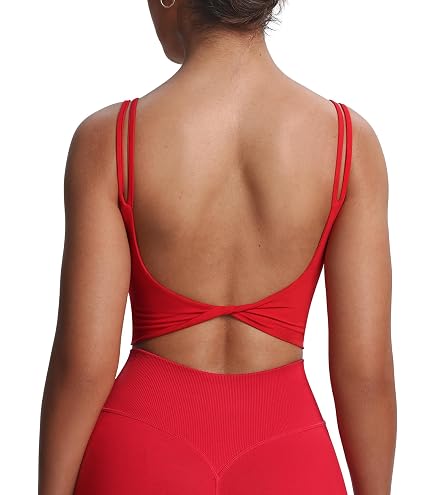 Aoxjox Women's Khloe High Impact Sports Bra (Racing Red, X-Small