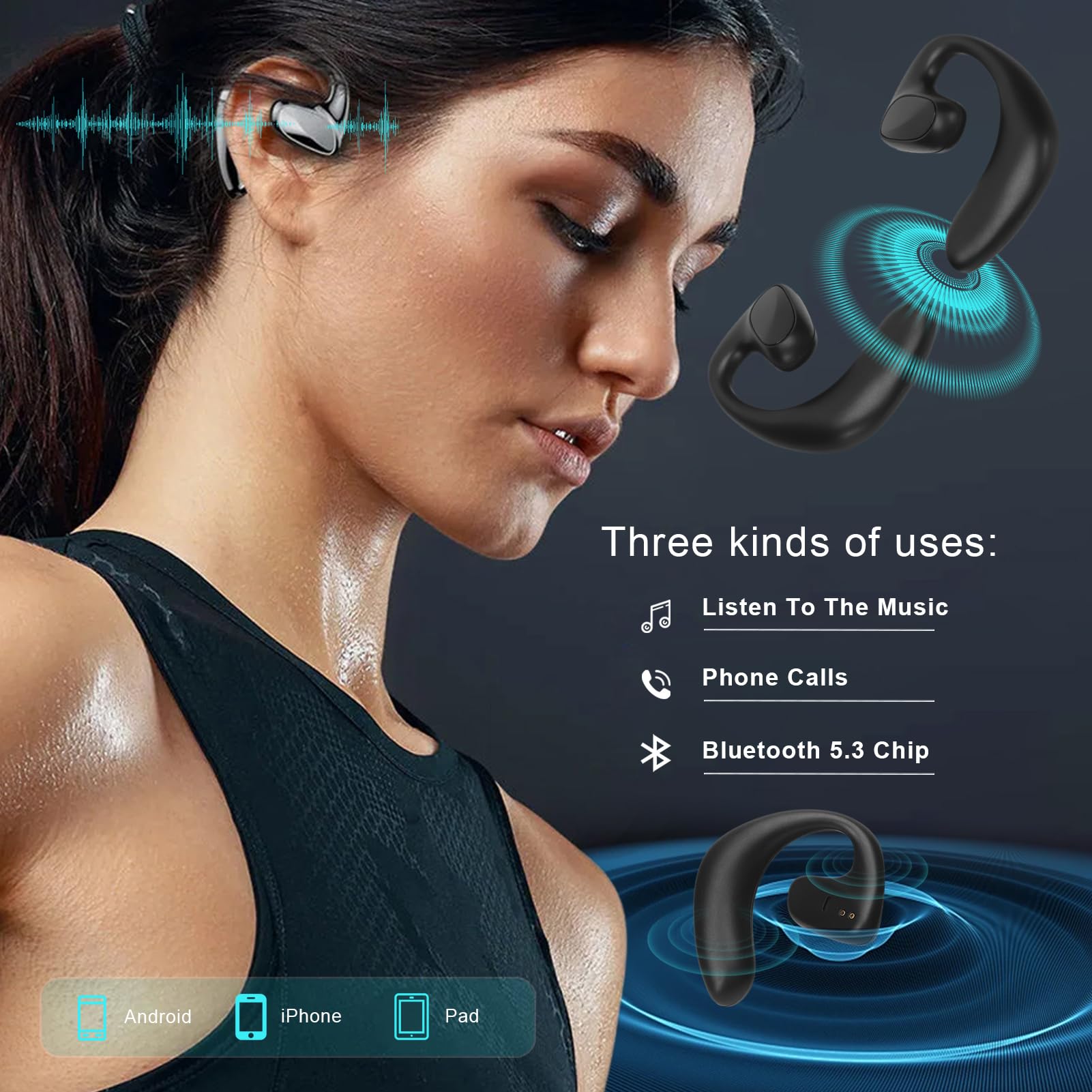 Wireless Earbuds, Bluetooth Ear Buds with Translation Function, 97% Accuracy Bluetooth Translator Headphones with Offline Mode & 8H Playtime for Travel Business Learning
