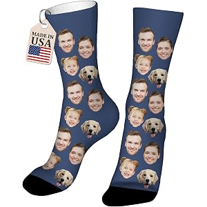 Custom Face Socks With Picture Personalized Photo Socks Unisex Funny | Crew Socks Gifts For Men Women
