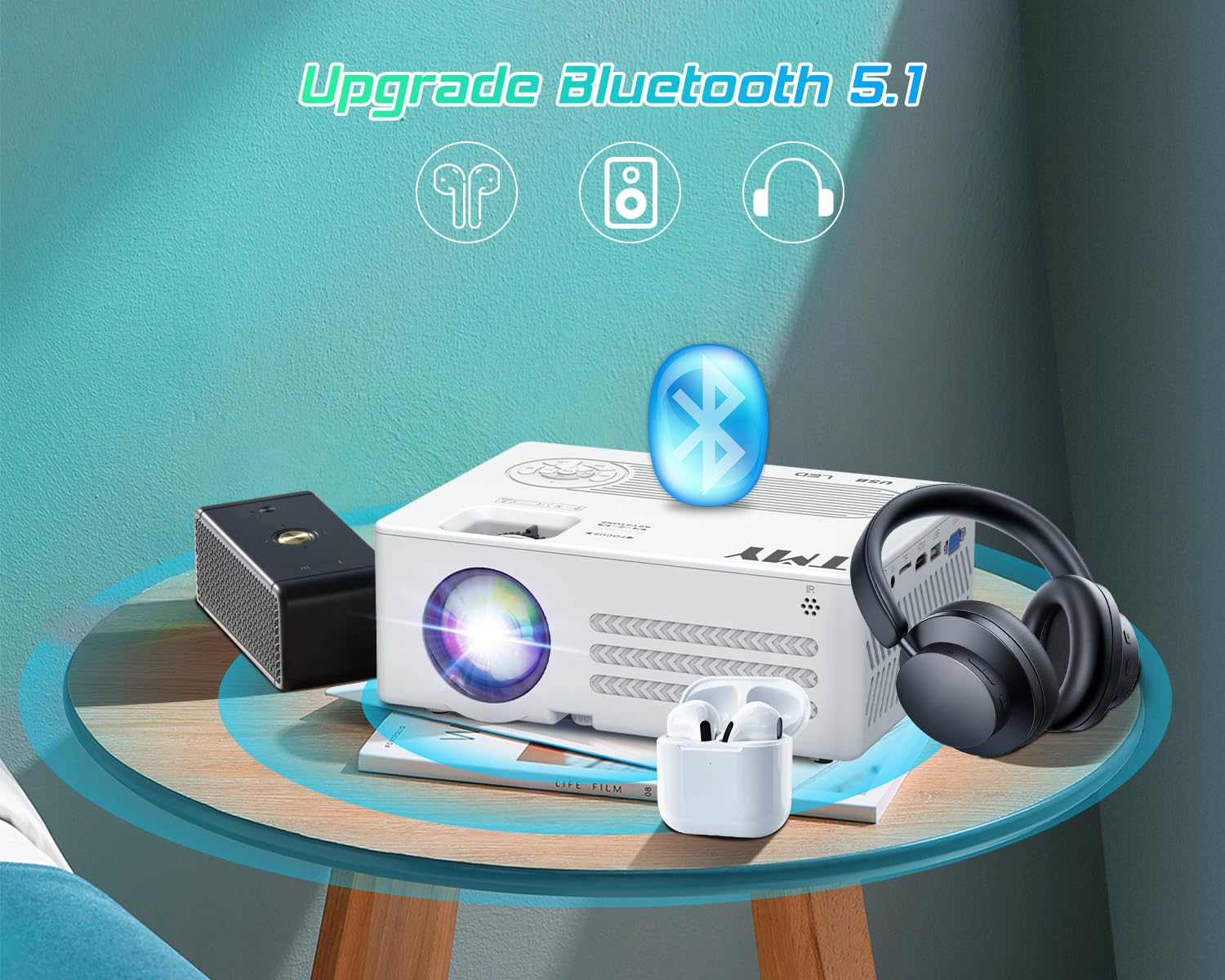 TMY Projector with WiFi and Bluetooth【100