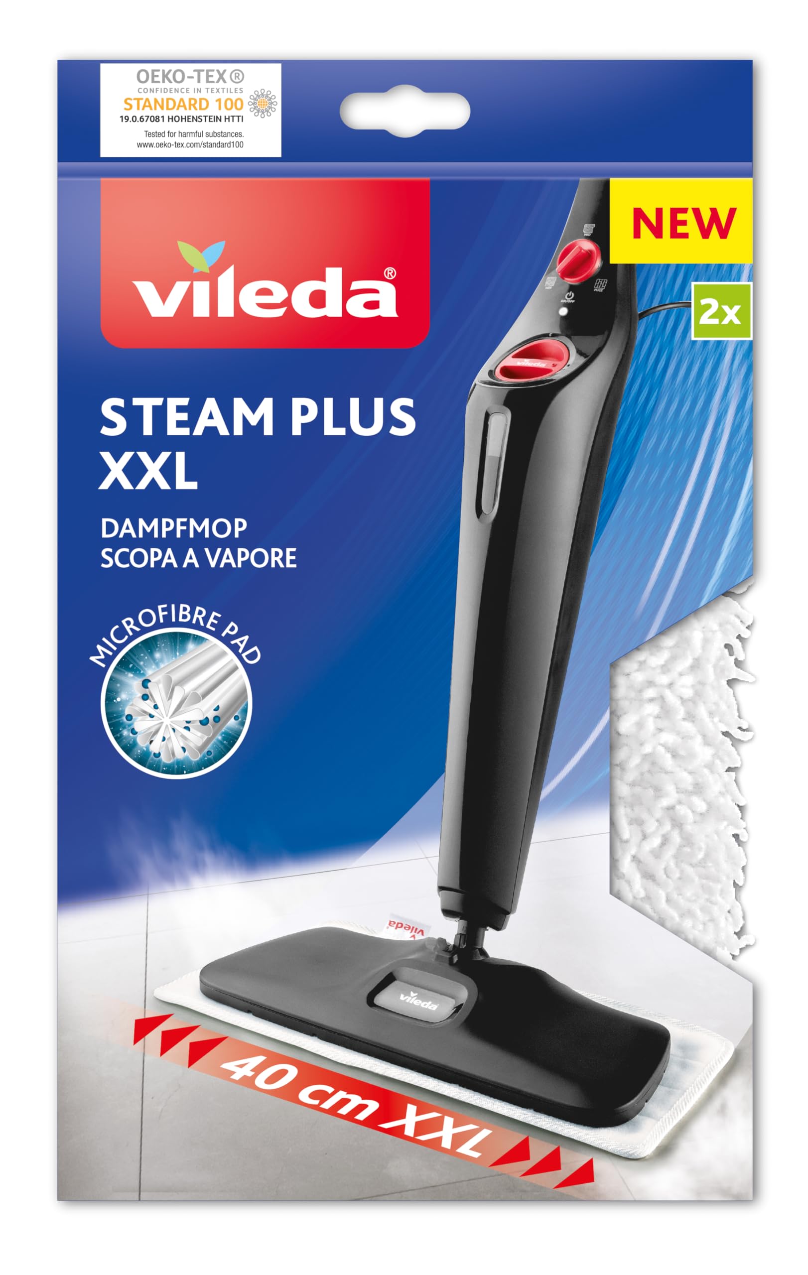 Vileda 161717 Steam Mop Refill XXL Pack of 2 White