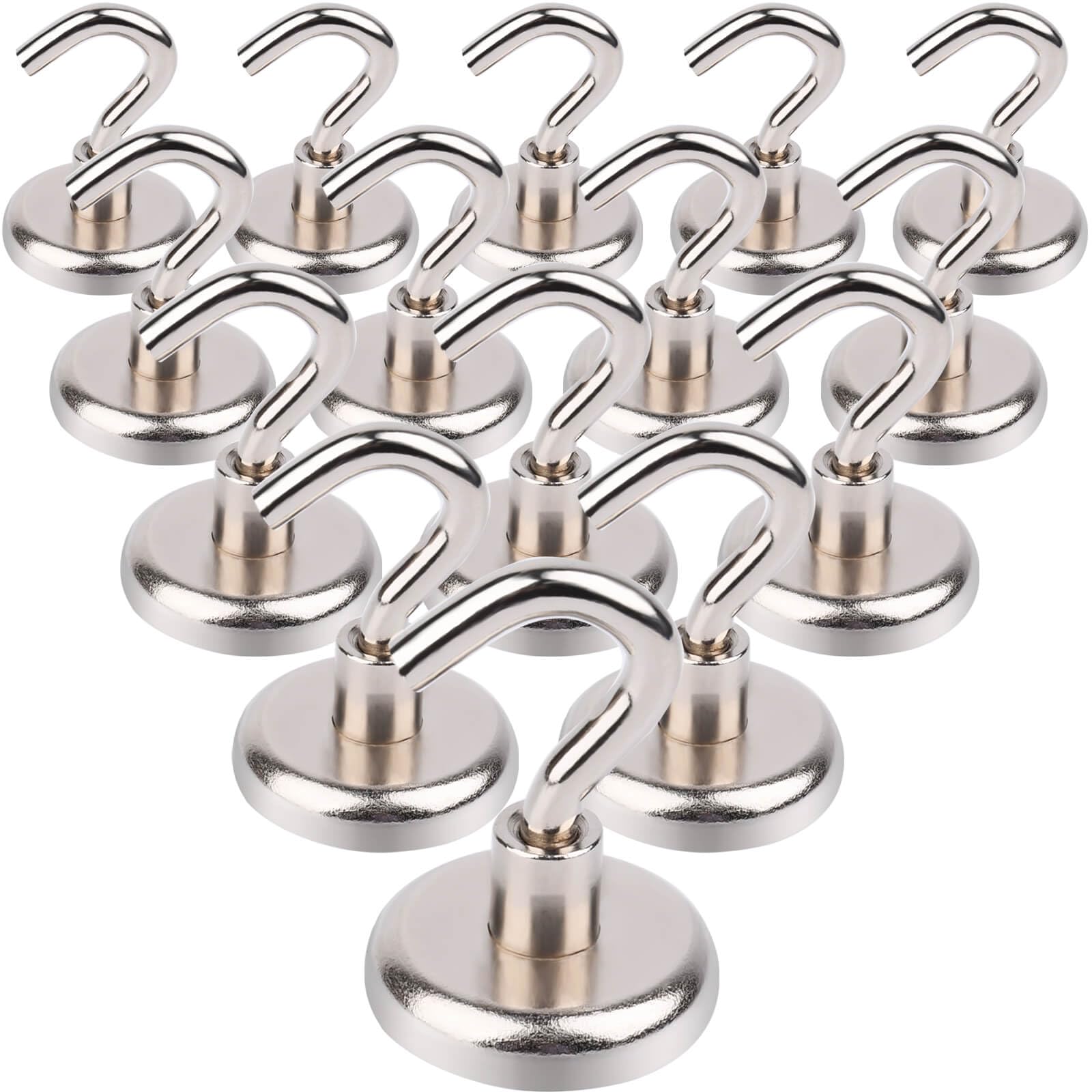 Photo 1 of 14Pack Magnetic Hooks, 100lbs+ Strong Magnetic Hooks Heavy Duty Rare Earth Neodymium Magnets with Hooks for Hanging, Large Hooks Magnetic for Cruise Cabins Camping Wall Kitchen Fridge Classroom Office