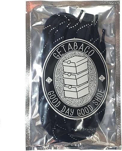 Amazon ゲタバコ Shoe Flat Laces Navy Reflect フラットレース リフレクター ネイビー 靴紐 メール便 1cm 靴ひも