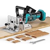 Ecarke Cordless Biscuit Joiner Tool Compatible with Makita 18V Battery, Precision Plate Joiner for Woodworking, Cabinetry &amp; Furniture Making, 0-90&deg; Cutting, 6 Depth Settings, 80 wafers, Tool Only