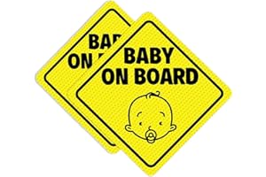 Babypop! Baby on Board Sticker for Cars - Baby on Board Sign, No Residue and See Through Safety Cute Design 2 Pack