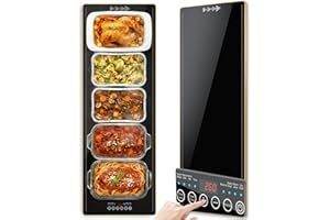 PURECHO XXL 40"x 14" Electric Warming Trays for Buffets Party, Electric Warming Tray with Touch Screen, 24H Timer & 9-Level Temp, Food Warmer Mats Full Surface Heating, Warming Trays for Party Gatherings