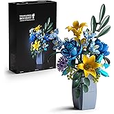 Nifeliz Wildflower Bouquet with Vase Model Toy, Botanical Building Set for Adults, Flower Arrangement for Home or Office Deco