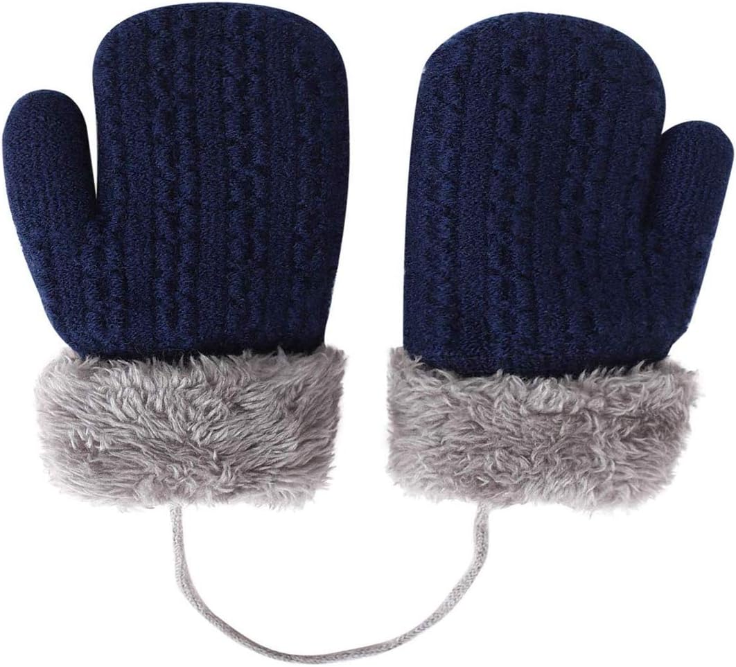 Baby Toddler Cute Winter Thicken Knitted Magic Mittens Gloves with